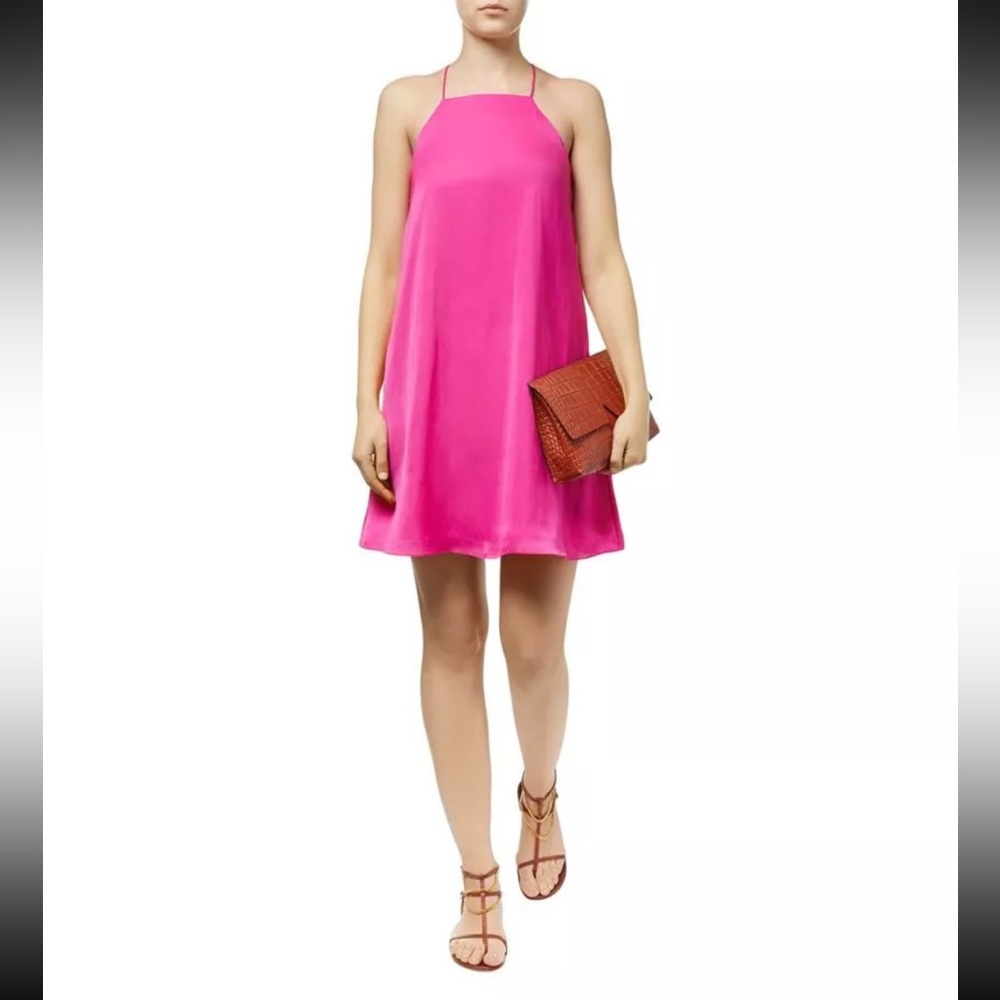 Polo Ralph Lauren Dayana Fuchsia Silky Dress cocktail party summer dress size 4 - Picture 7 of 13